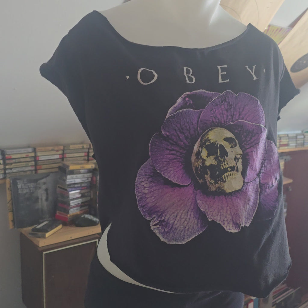 Obey Reconstructed Crop Top | Handmade One-of-One Wearable Art