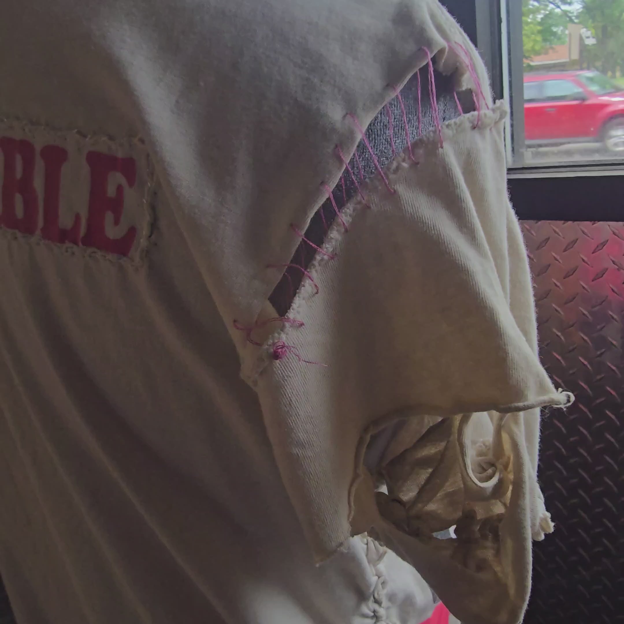 You Can't Touch This Upcycled Graphic Tee | One-of-a-Kind Streetwear Ladder Cut Shirt | XL