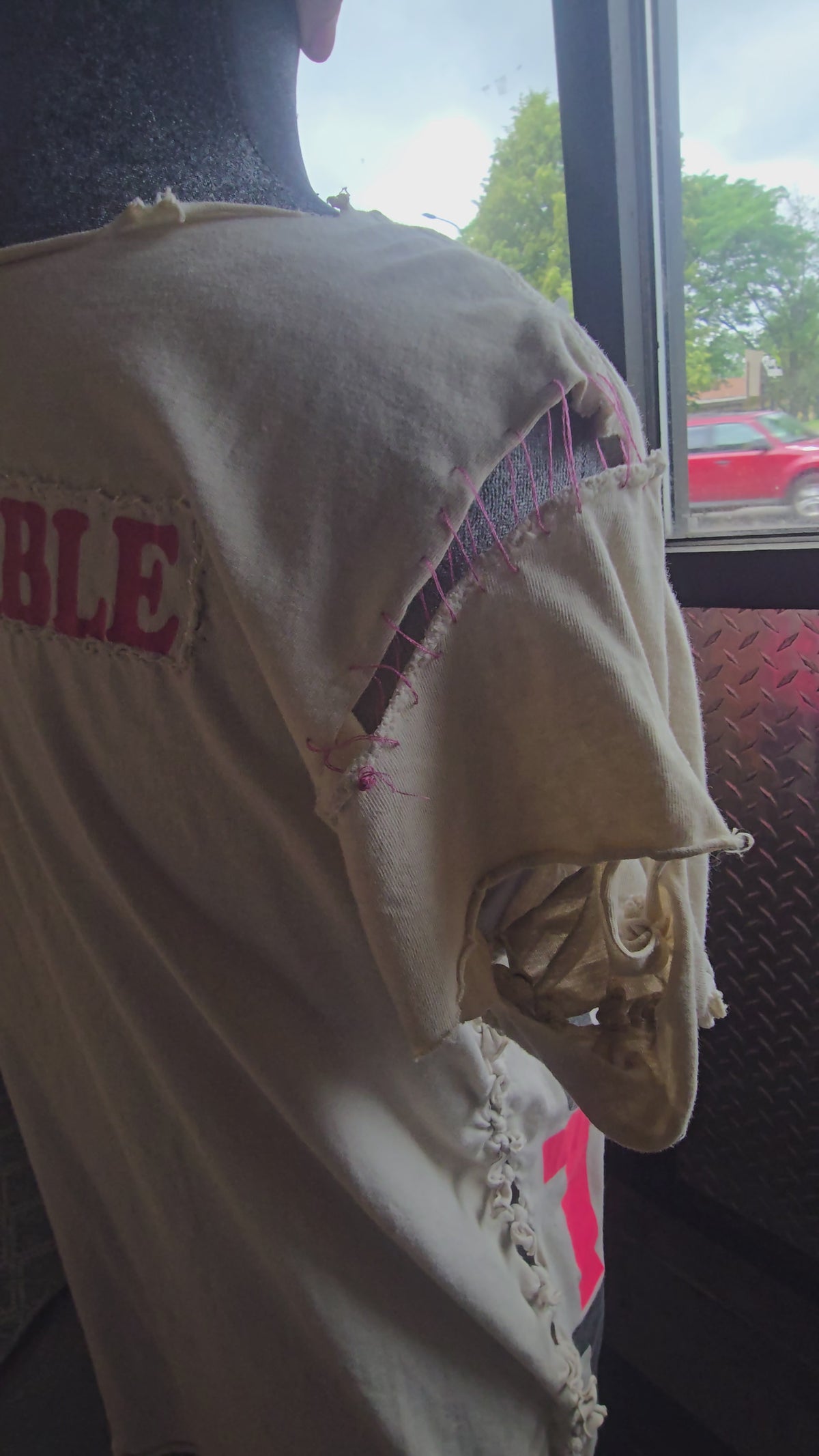 You Can't Touch This Upcycled Graphic Tee | One-of-a-Kind Streetwear Ladder Cut Shirt | XL