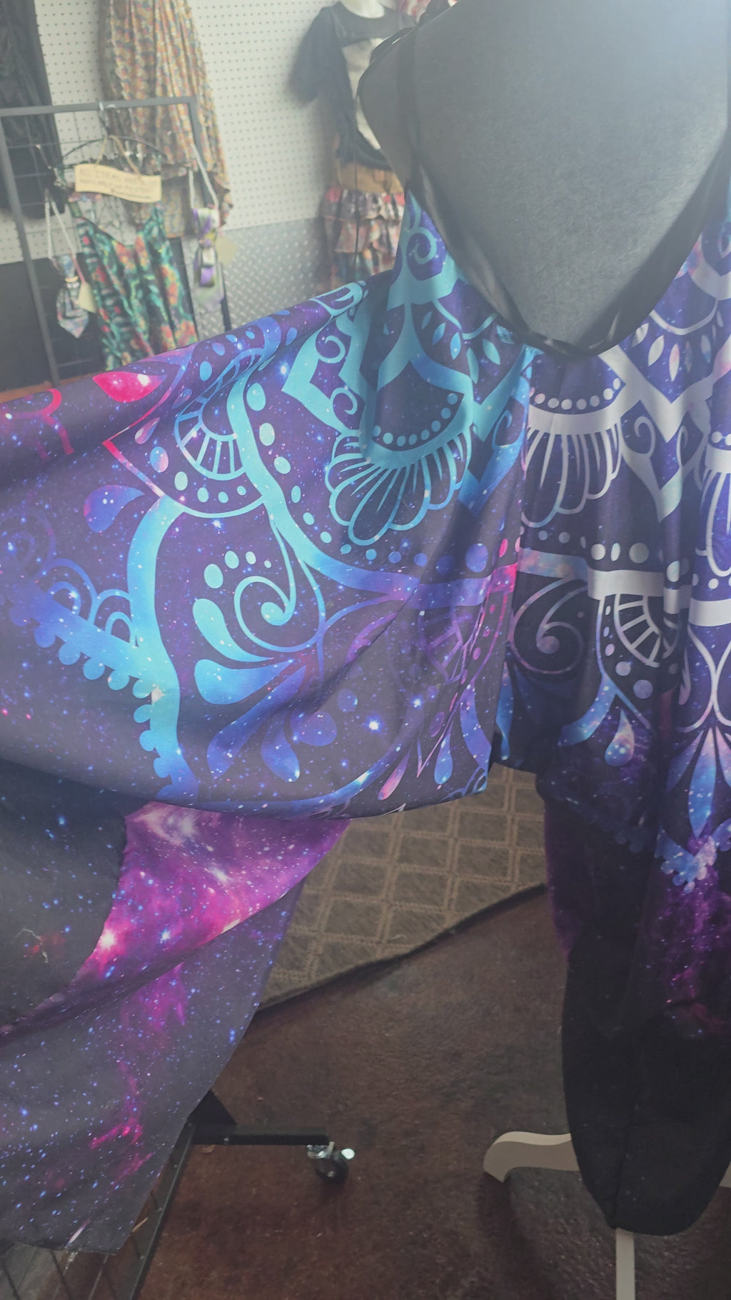 Handmade Galaxy Mandala Harem Jumpsuit | One Size Plus Festival Romper | Boho Wearable Art