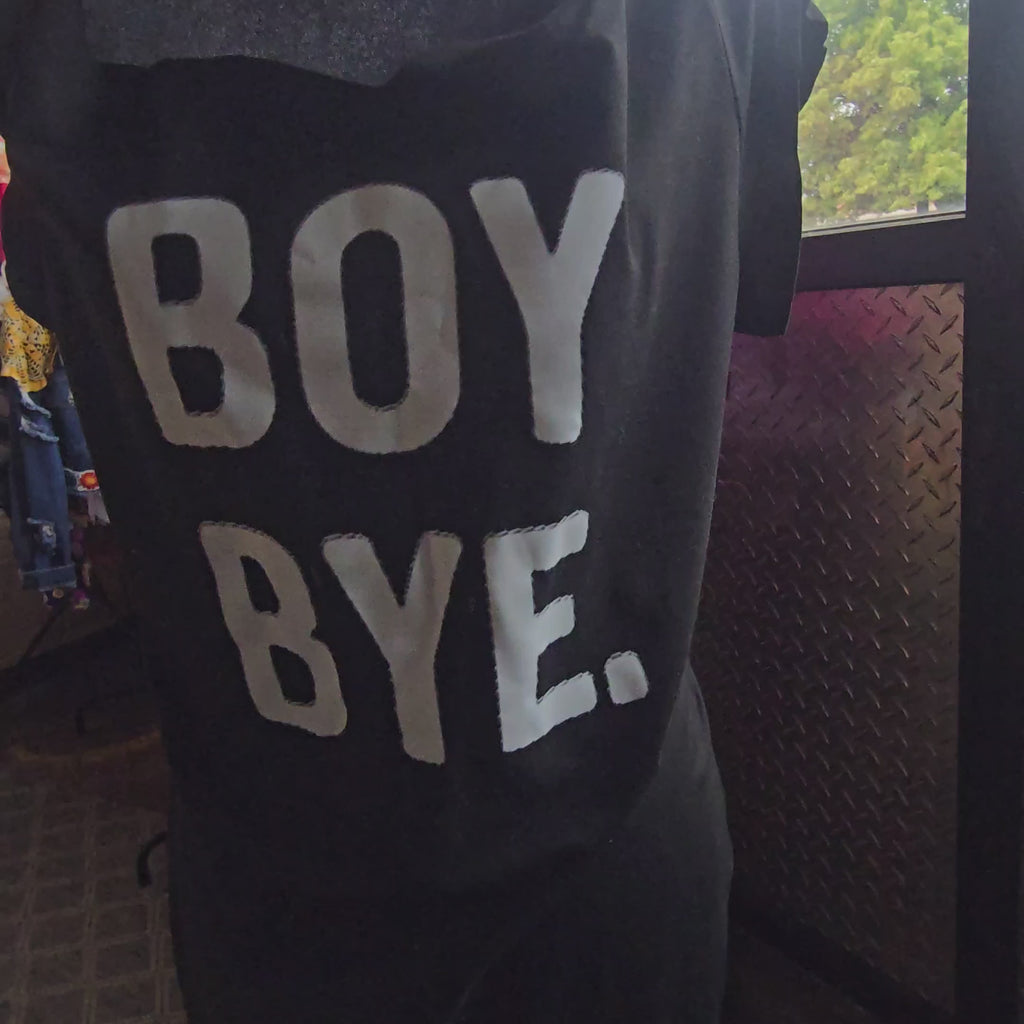 One-of-One "BOY BYE." Goth Mini Dress | Upcycled Emo Scene Y2K Lace Sleeve Dress