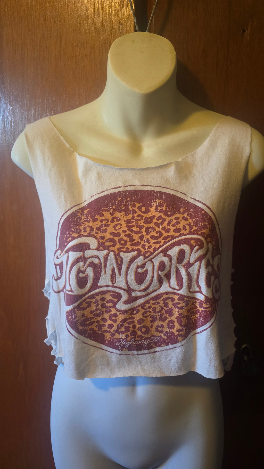 Remixed "No Worries" Crop Tank | One-of-One Upcycled Graphic Festival Top