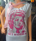 Even Baddies Get Saddies Reconstructed Graphic Tee | One-of-One Handmade Pink Alternative Top