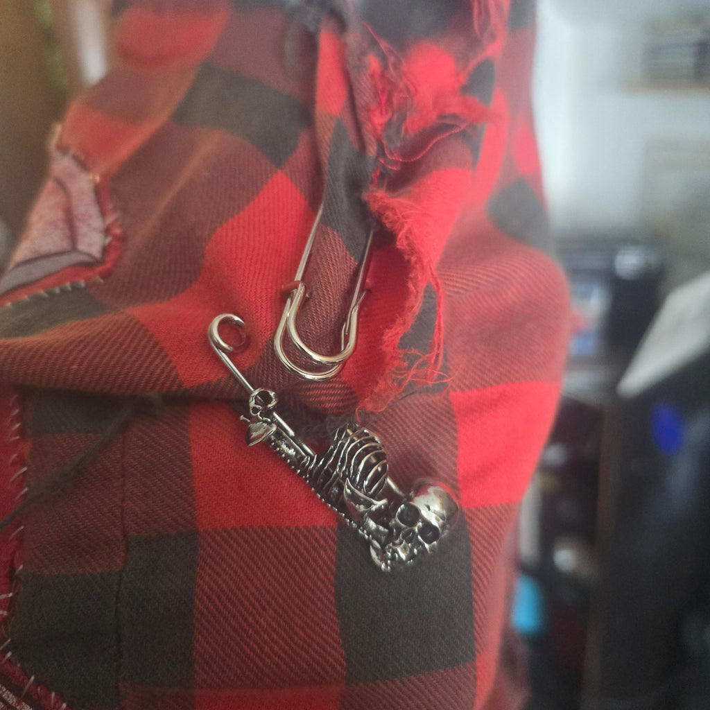 One-of-One Punk Patchwork Flannel Vest | Handmade Upcycled Sleeveless Buffalo Plaid Shirt | Oversized Unisex