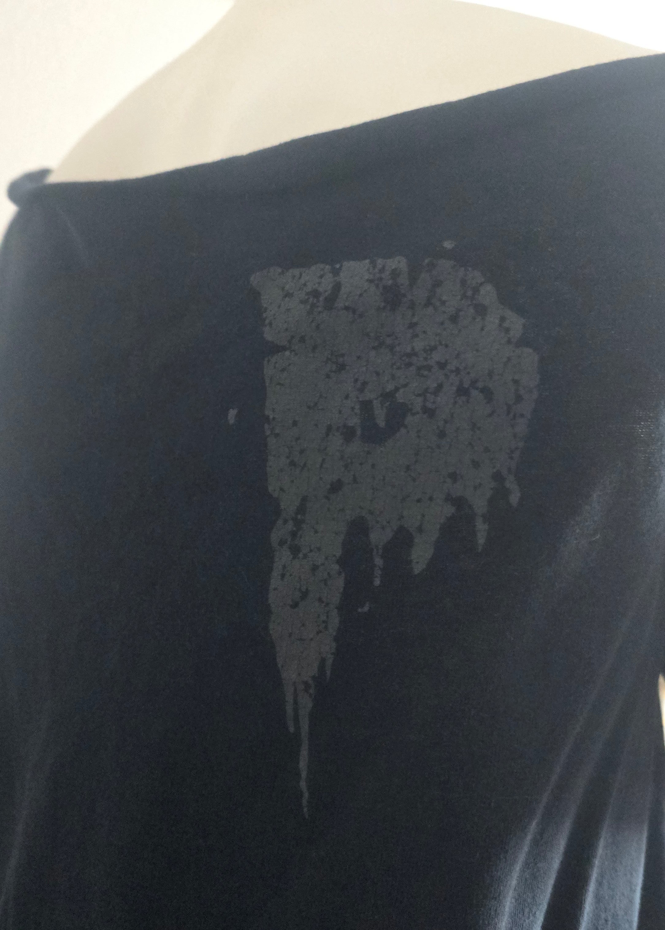One-of-One Steve Pelkey "Your Head Is a Cake" Tattoo Tee | Upcycled Fringe Gothic Graphic Top | XL