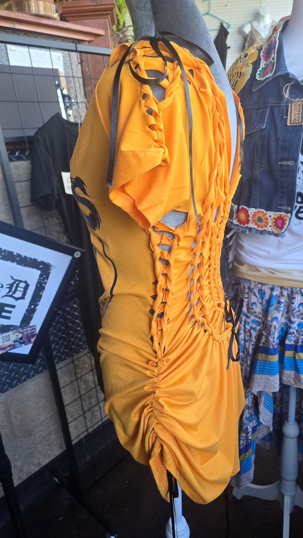 Misfits Reconstructed Corset T-Shirt Dress | Handmade One-of-One Upcycled Dress