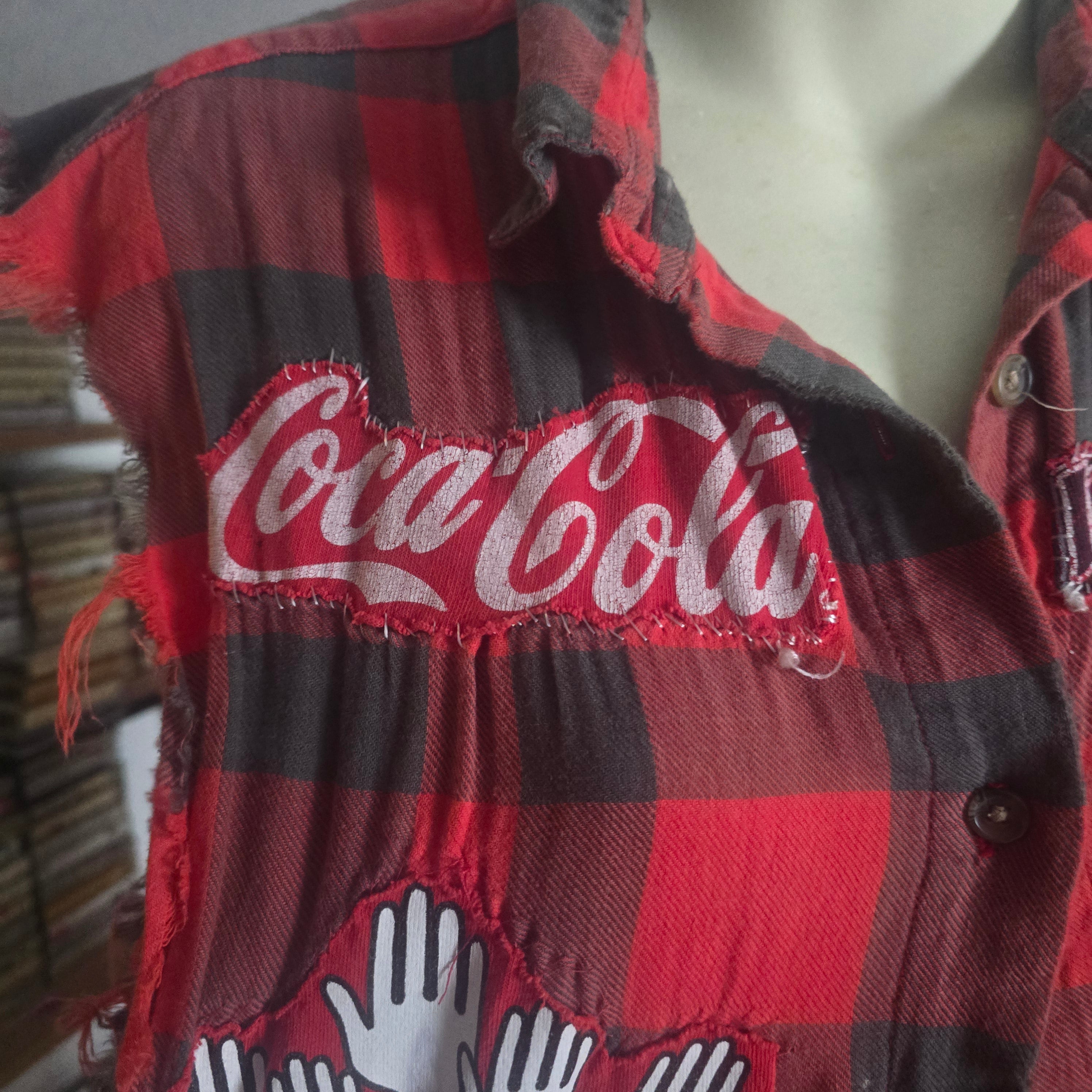 One-of-One Punk Patchwork Flannel Vest | Handmade Upcycled Sleeveless Buffalo Plaid Shirt | Oversized Unisex