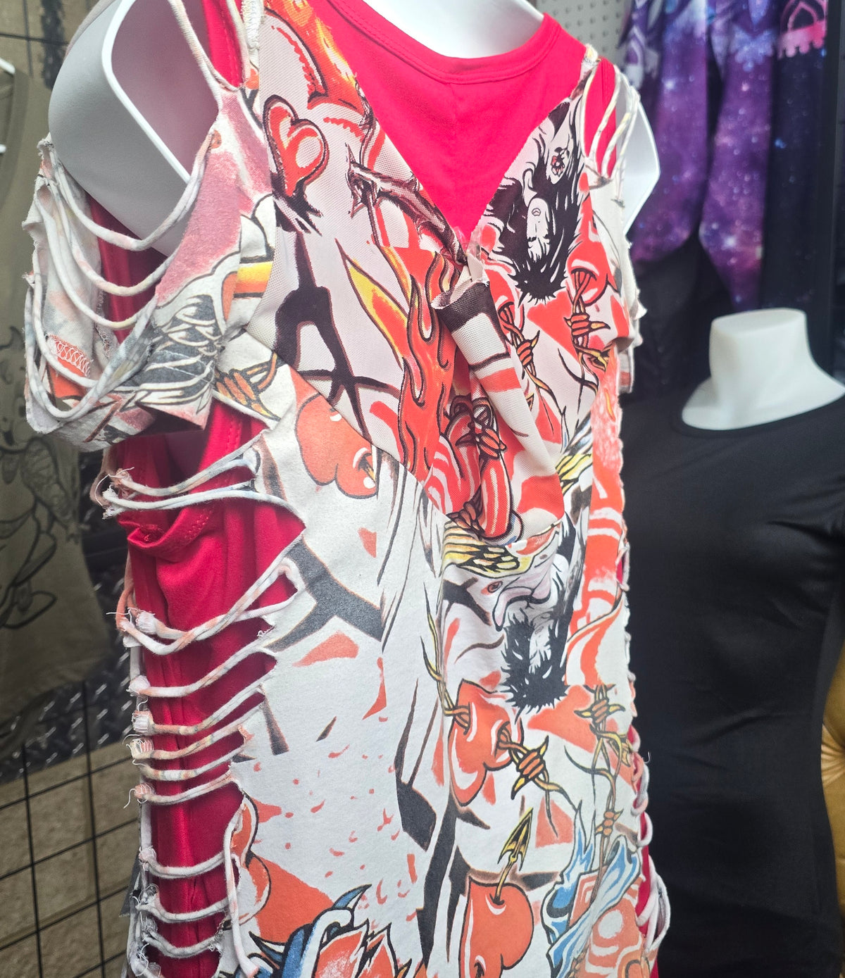 One-of-One Vintage Ink Slingers Rosie Tattoo Dress | Upcycled Y2K Alternative Wearable Art
