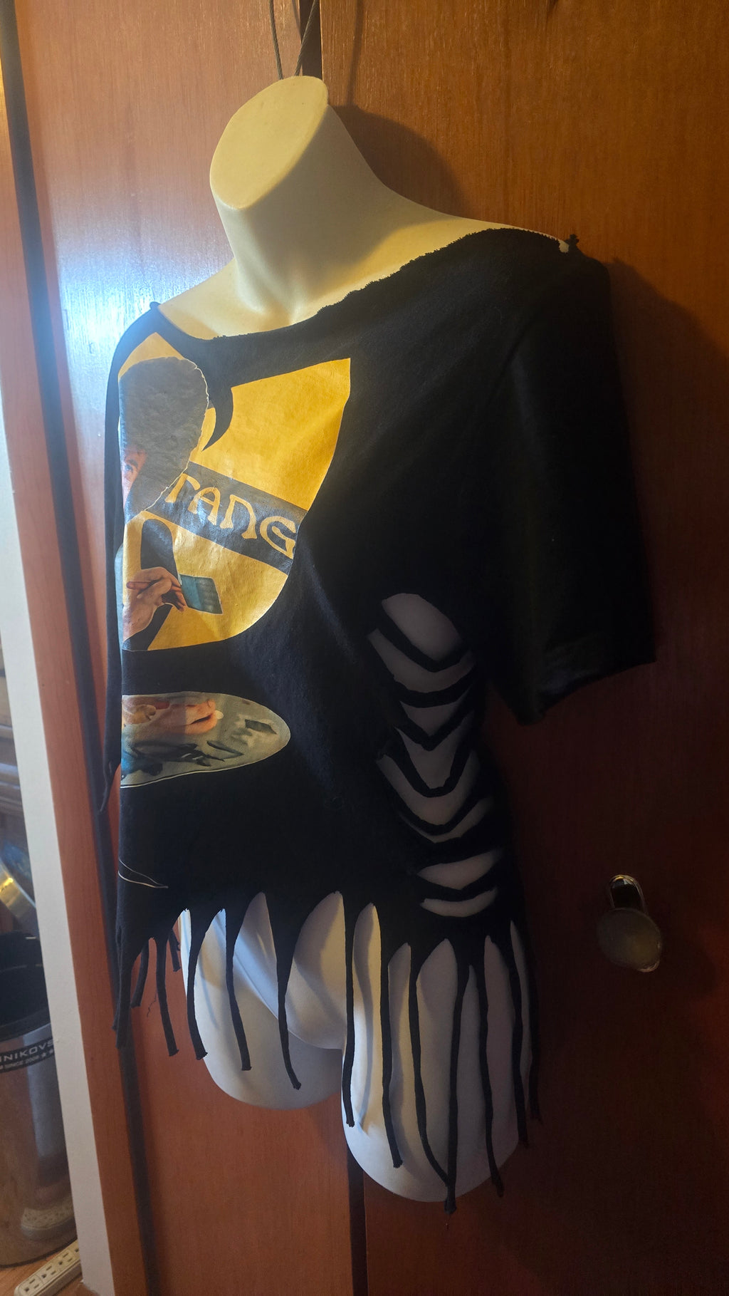 Bob Ross x Wu-Tang Reconstructed One-Shoulder Tee | One-of-a-Kind Upcycled Festival Shirt | XL–2X