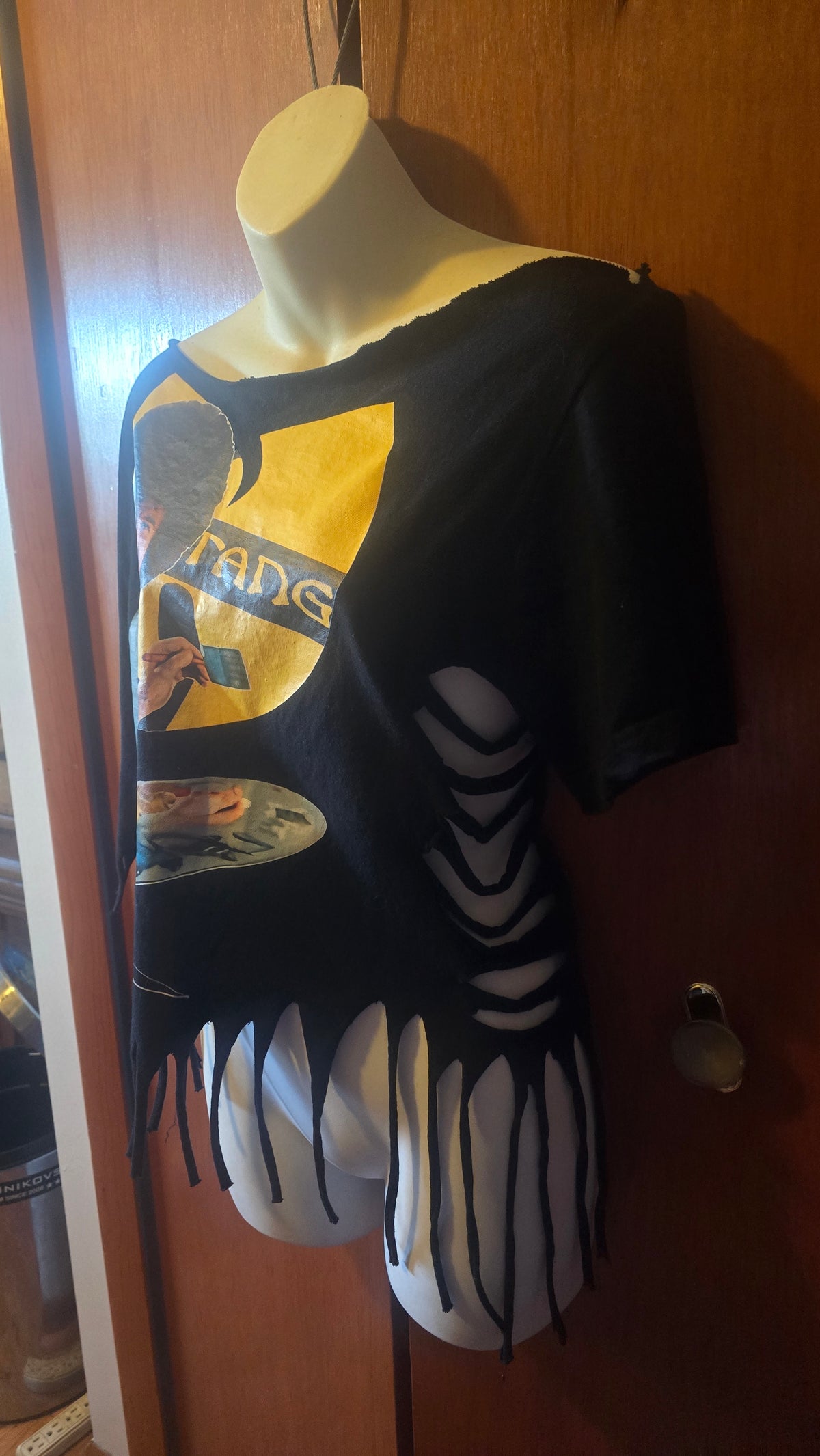 Bob Ross x Wu-Tang Reconstructed One-Shoulder Tee | One-of-a-Kind Upcycled Festival Shirt | XL–2X