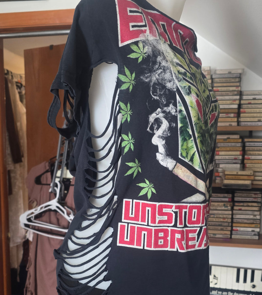Emmure "Unstoppable Unbreakable" Tee | Upcycled Off-Shoulder Metalcore Band Shirt | M–XL