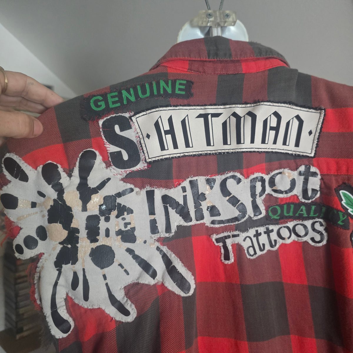 One-of-One Punk Patchwork Flannel Vest | Handmade Upcycled Sleeveless Buffalo Plaid Shirt | Oversized Unisex