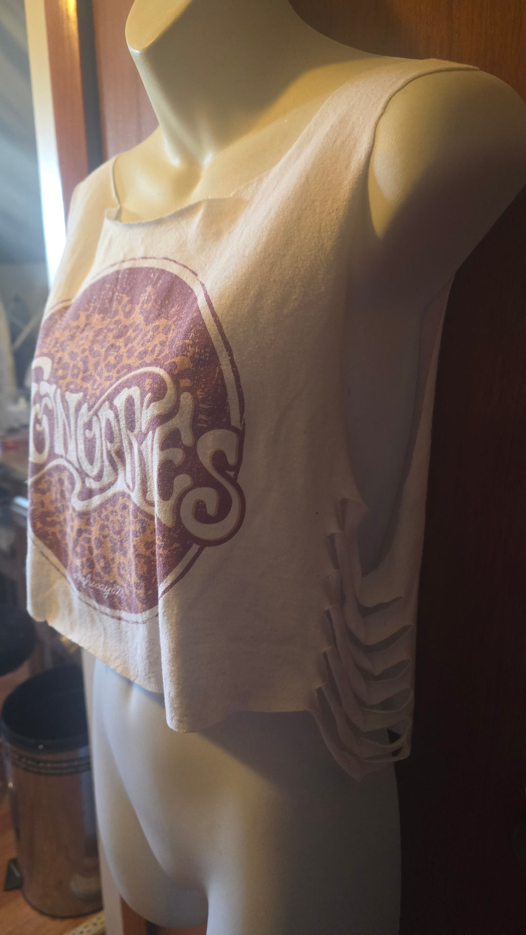 Remixed "No Worries" Crop Tank | One-of-One Upcycled Graphic Festival Top