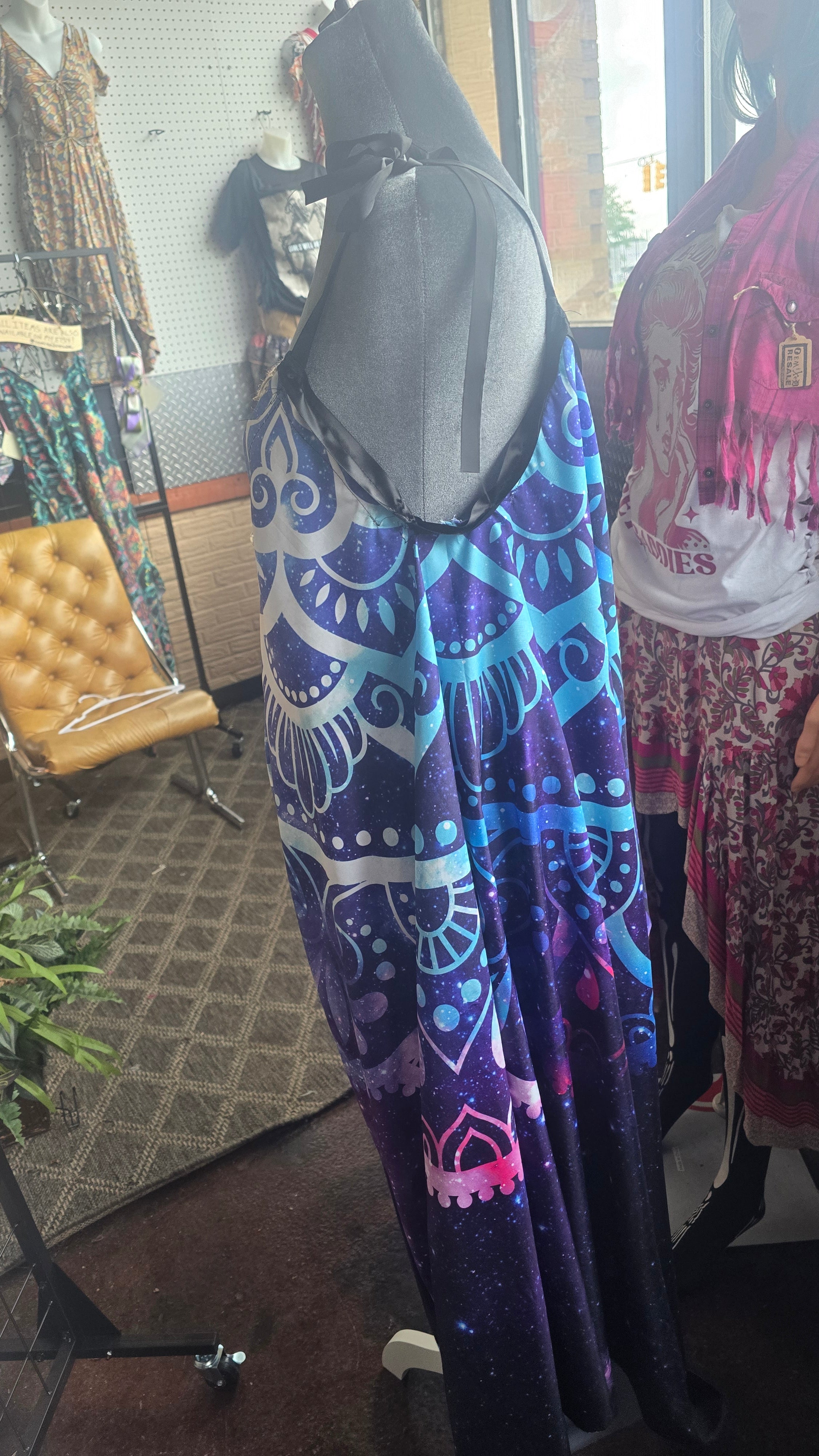 Handmade Galaxy Mandala Harem Jumpsuit | One Size Plus Festival Romper | Boho Wearable Art