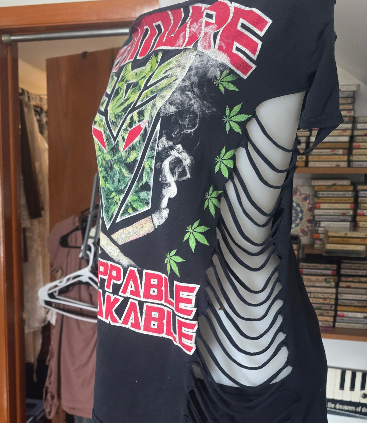 Emmure "Unstoppable Unbreakable" Tee | Upcycled Off-Shoulder Metalcore Band Shirt | M–XL