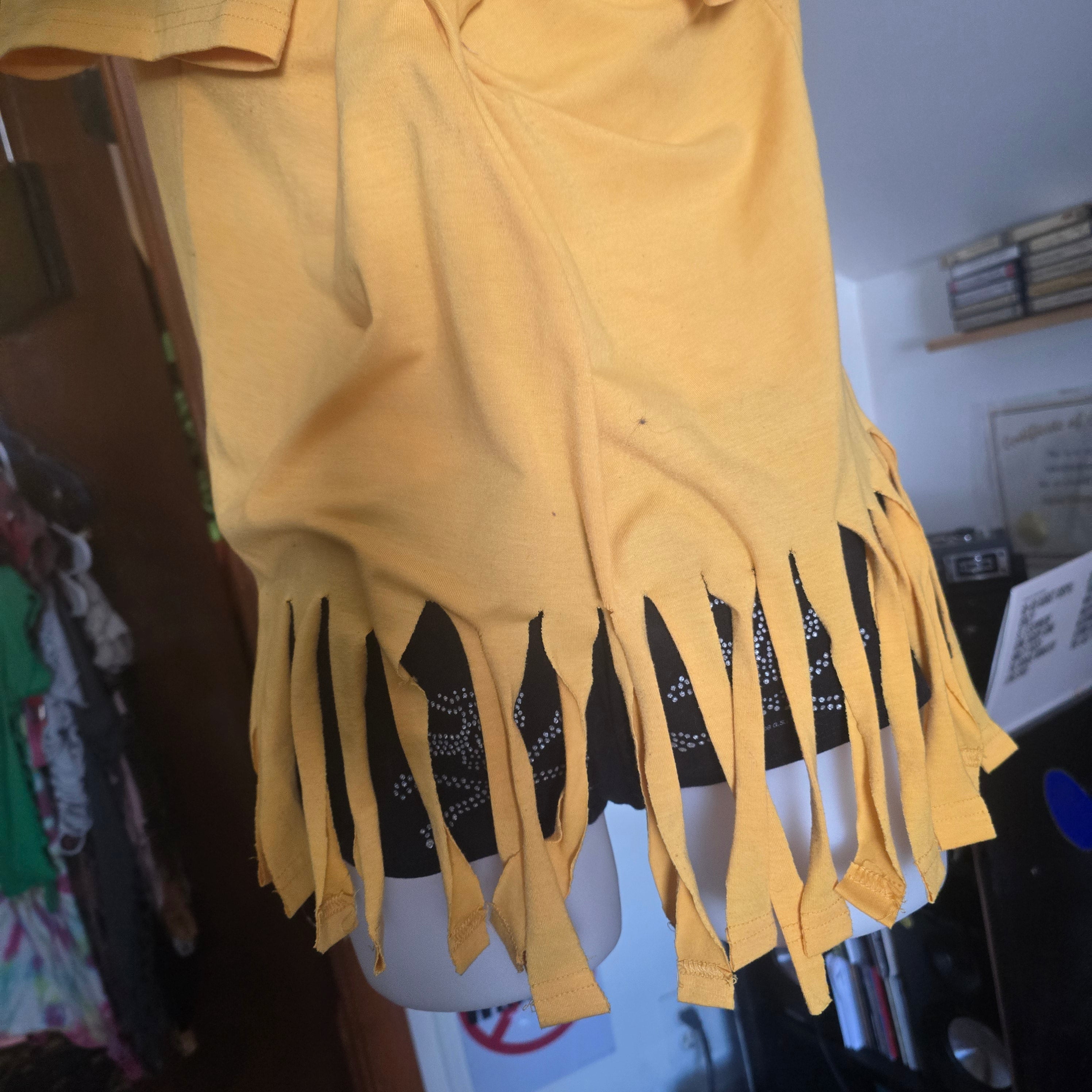 Please Be Patient With Me I'm From the 1900s Fringe Tee | Handmade Upcycled Off-Shoulder Graphic Top | XL–2X