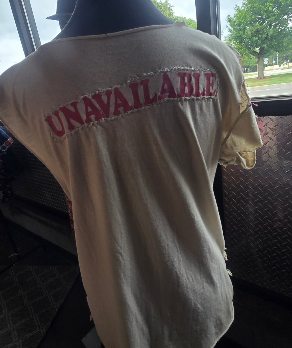 You Can't Touch This Upcycled Graphic Tee | One-of-a-Kind Streetwear Ladder Cut Shirt | XL