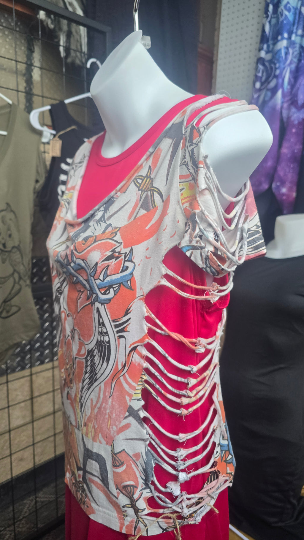 One-of-One Vintage Ink Slingers Rosie Tattoo Dress | Upcycled Y2K Alternative Wearable Art