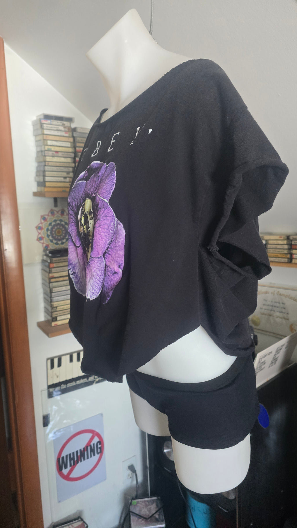 Obey Reconstructed Crop Top | Handmade One-of-One Wearable Art