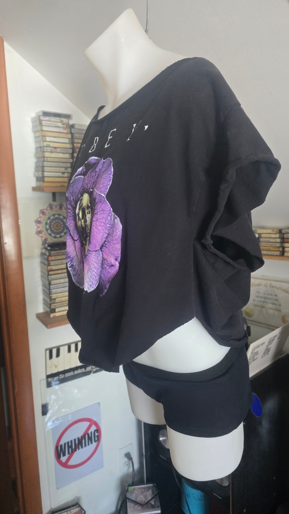 Obey Reconstructed Crop Top | Handmade One-of-One Wearable Art