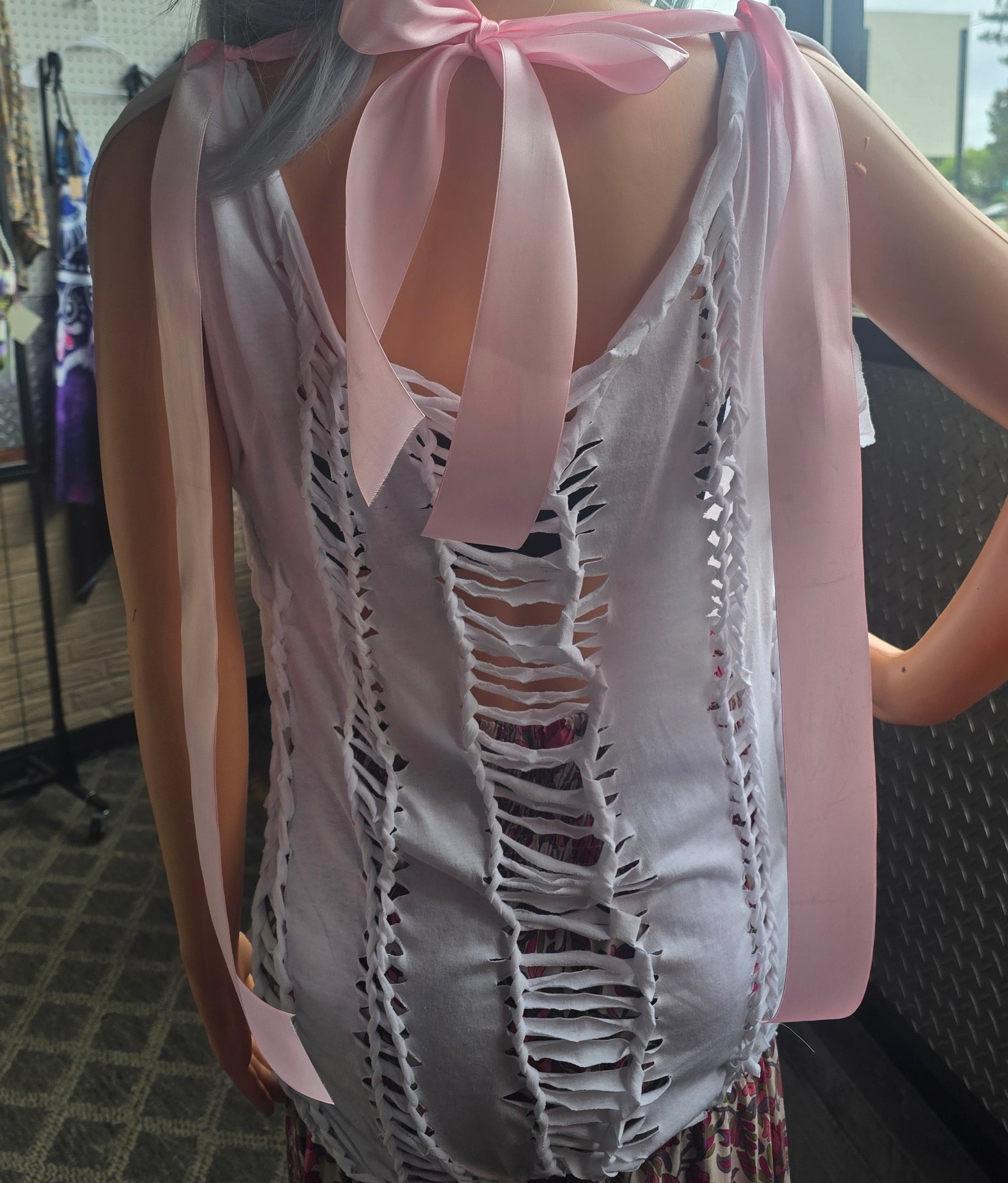 Even Baddies Get Saddies Reconstructed Graphic Tee | One-of-One Handmade Pink Alternative Top