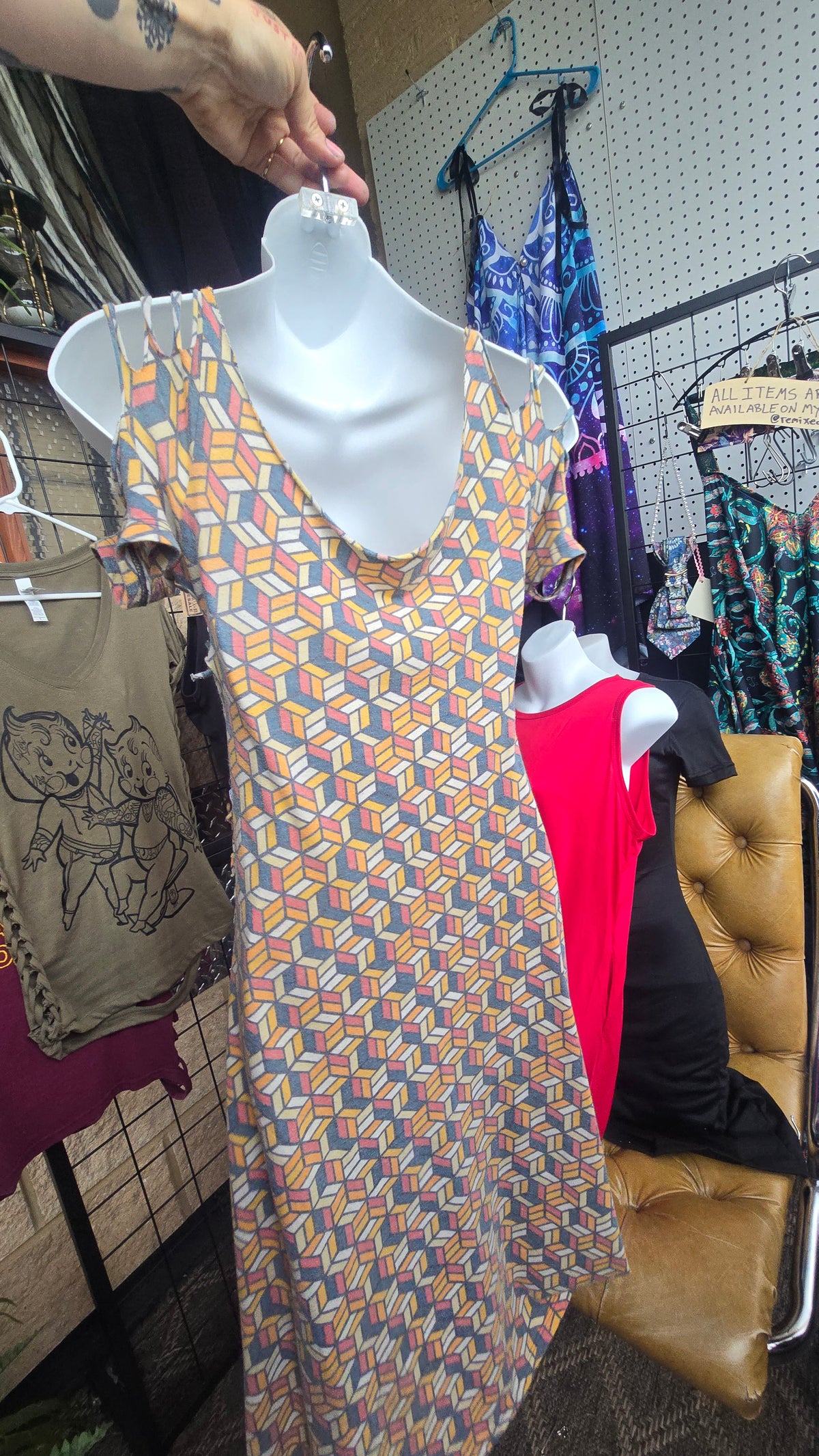 SOLD*** One-of-a-Kind Geometric Lace-Up Festival Dress | Boho Y2K Cutout Dress | Size Large