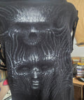One-of-One Marshall Bennett Tattoo Tee | Upcycled Shredded Gothic Graphic Top | XL